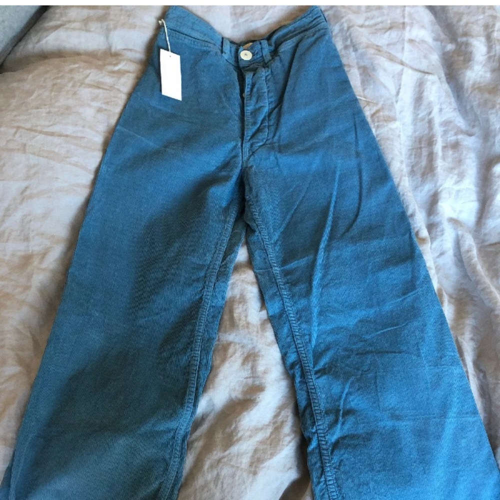 Jesse Kamm Corduroy Sailor Pants- Blue size 2 NWT